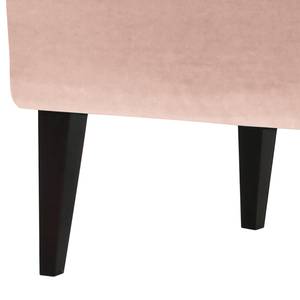 Banquette Esquina (2 places) Velours / Pin massif - Rose vieilli