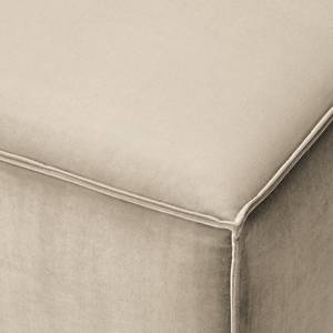 Gestoffeerde hocker KINX rechthoekig Fluweel - Velours Shyla: Beige