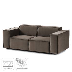 2 places Canapé KINX Velours - Velours Shyla: Taupe - Sans fonction