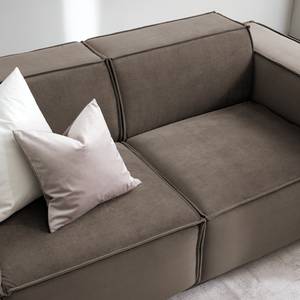 2 places Canapé KINX Velours - Velours Shyla: Taupe - Sans fonction