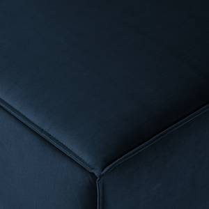 Canapé d’angle KINX ottomane Velours - Velours Shyla: Bleu foncé - Méridienne longue à gauche (vue de face) - Sans fonction
