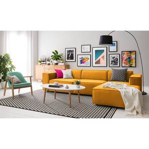 Ecksofa KINX mit Longchair Samt - Samt Shyla: Senfgelb - Breite: 294 cm - Longchair davorstehend rechts - Keine Funktion