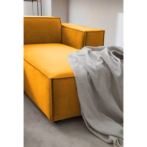 Hoekbank KINX met Longchair Fluweel - Velours Shyla: Mosterdgeel - Breedte: 294 cm - Longchair vooraanzicht rechts - Geen functie