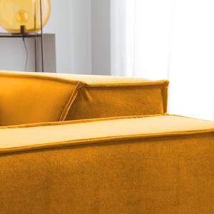 Canapé d’angle KINX méridienne Velours - Velours Shyla: Jaune moutarde - Largeur : 294 cm - Méridienne courte à gauche (vue de face) - Sans fonction
