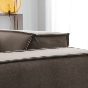 Ecksofa KINX mit Longchair Samt Shyla: Taupe - Breite: 294 cm - Longchair davorstehend links - Keine Funktion