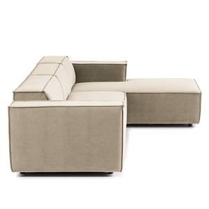 Ecksofa KINX mit Longchair Samt - Samt Shyla: Beige - Breite: 294 cm - Longchair davorstehend rechts - Keine Funktion