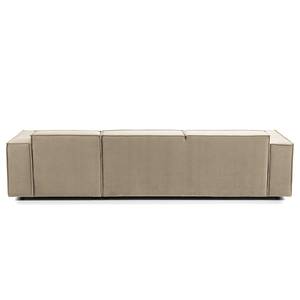 Ecksofa KINX mit Longchair Samt Shyla: Beige - Breite: 294 cm - Longchair davorstehend rechts - Keine Funktion