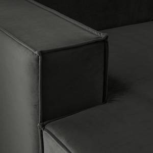 Canapé d’angle KINX méridienne Velours Shyla: Vert de gris - Largeur : 294 cm - Méridienne courte à gauche (vue de face) - Sans fonction