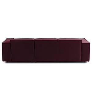 Ecksofa KINX mit Longchair Samt Shyla: Aubergine - Breite: 260 cm - Longchair davorstehend rechts - Keine Funktion