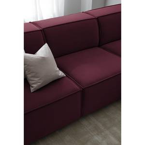 Ecksofa KINX mit Longchair Samt Shyla: Aubergine - Breite: 260 cm - Longchair davorstehend rechts - Keine Funktion