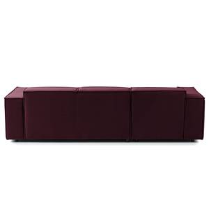 Ecksofa KINX mit Longchair Samt Shyla: Aubergine - Breite: 260 cm - Longchair davorstehend links - Keine Funktion