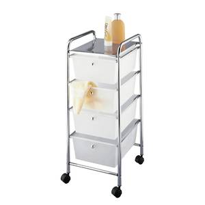 Desserte Messina Blanc / Chrome - Hauteur : 81 cm