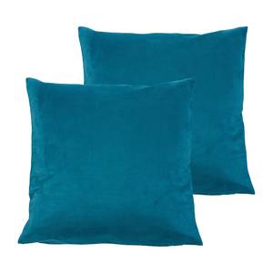 Housses de coussin Alcatraz Fibres synthétiques - Bleu pétrole - 50 x 50 cm