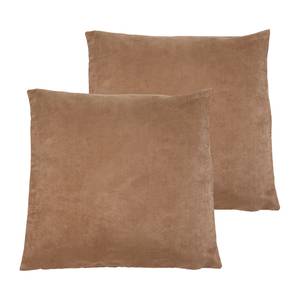 Housses de coussin Alcatraz Fibres synthétiques - Nougat - 60 x 60 cm