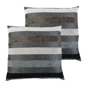 Housses de coussin Griffin Fibres synthétiques - Gris / Crème - 40 x 40 cm