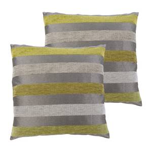 Housses de coussin Griffin Fibres synthétiques - Gris / Vert pistache - 50 x 50 cm