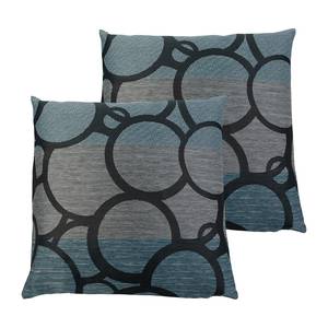 Housses de coussin Conelly Fibres synthétiques - Gris / Bleu Gris - 50 x 50 cm