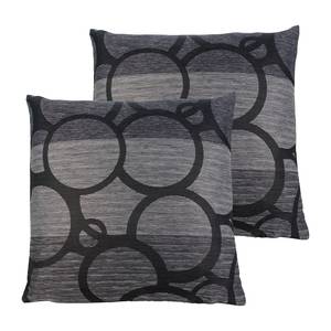 Housses de coussin Conelly Fibres synthétiques - Noir - 50 x 50 cm