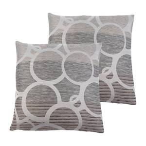 Housses de coussin Conelly Fibres synthétiques - Blanc / Gris - 50 x 50 cm