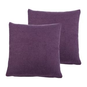 Housses de coussin Dallas Fibres synthétiques - Violet foncé - 40 x 40 cm