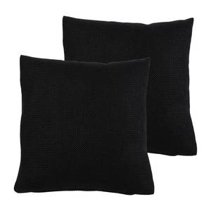 Housses de coussin Dallas Fibres synthétiques - Noir - 40 x 40 cm