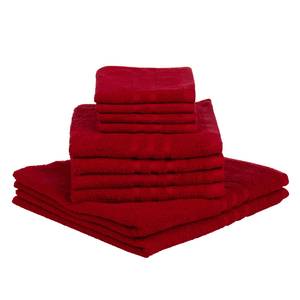 Serviettes Sylt (lot de 10) Coton - Rouge foncé