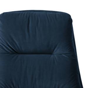 Fauteuil GARBO avec pieds en bois Velours Shyla: Bleu foncé - Noir