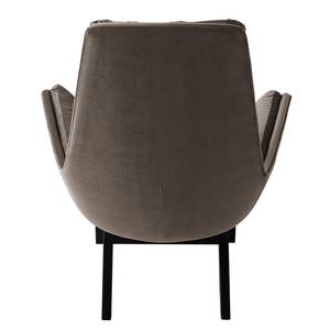 Fauteuil GARBO met houten pootjes Velours Shyla: Taupe - Zwart