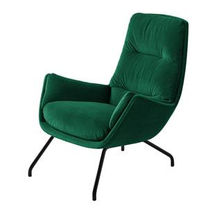 Fauteuil Garbo III Velours Shyla: Vert foncé - Noir