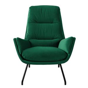 Fauteuil Garbo III Velours Shyla: Vert foncé - Noir