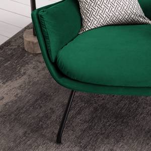 Fauteuil Garbo III Velours Shyla: Vert foncé - Noir