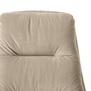 Fauteuil GARBO met kruisvoet geweven stof - Velours Shyla: Beige - Chroomkleurig glanzend