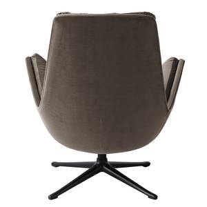 Fauteuil GARBO  avec pied croisé Tissu - Velours Shyla: Taupe - Noir