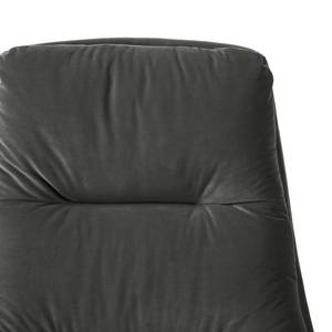 Fauteuil GARBO  avec pied croisé Tissu - Velours Shyla: Vert de gris - Noir