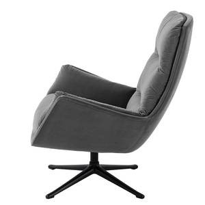 Fauteuil GARBO  avec pied croisé Tissu - Velours Shyla: Gris - Noir