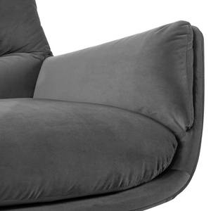 Fauteuil GARBO  avec pied croisé Tissu - Velours Shyla: Gris - Noir