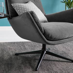 Fauteuil GARBO  avec pied croisé Tissu - Velours Shyla: Gris - Noir