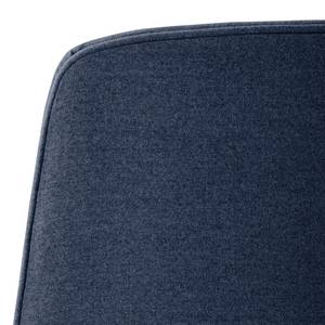 Sessel GARBO mit Kreuzfuß Webstoff - Webstoff Milan: Dunkelblau - Chrom glänzend