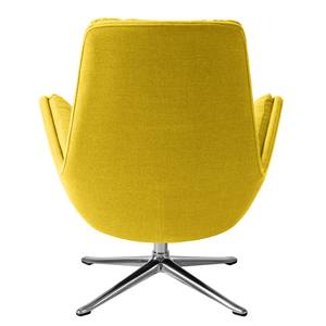 Sessel GARBO mit Kreuzfuß Webstoff - Webstoff Milan: Gelb - Chrom glänzend