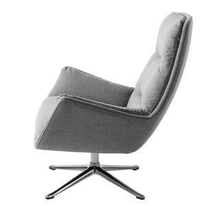 Fauteuil GARBO  avec pied croisé Tissu - Tissu Milan : Gris clair - Chrome brillant