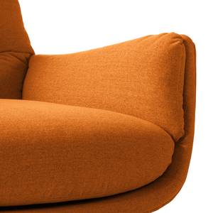 Fauteuil GARBO met kruisvoet geweven stof - Geweven stof Milan: Roestbruin - Chroomkleurig glanzend