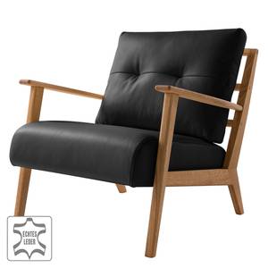 Fauteuil TIMON Echt leer Neka: Zwart