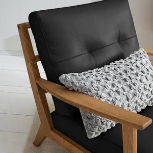 Fauteuil TIMON Echt leer Neka: Zwart