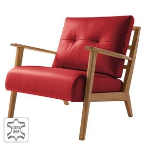 Fauteuil TIMON Cuir véritable Neka : Rouge