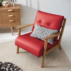 Fauteuil TIMON Cuir véritable Neka : Rouge