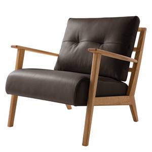 Fauteuil TIMON Echt leer Neka: Donkerbruin