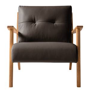 Fauteuil TIMON Cuir véritable Neka : Marron foncé