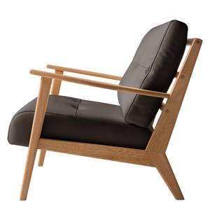 Fauteuil TIMON Cuir véritable Neka : Marron foncé