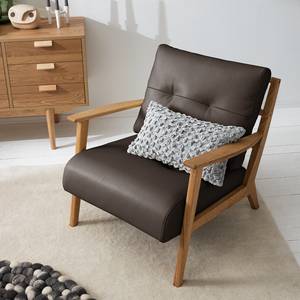 Fauteuil TIMON Cuir véritable Neka : Marron foncé