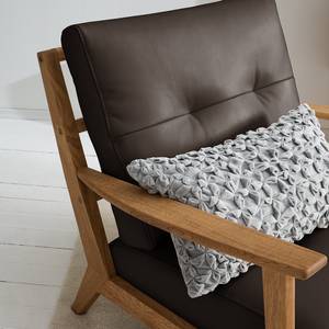 Fauteuil TIMON Cuir véritable Neka : Marron foncé